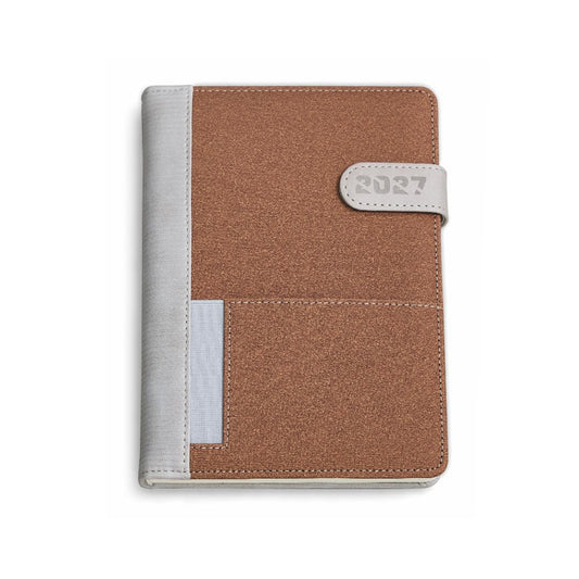 0313 - Agenda Giornaliera in PU Termovirante cm 15x21 Marrone - Pubblienne