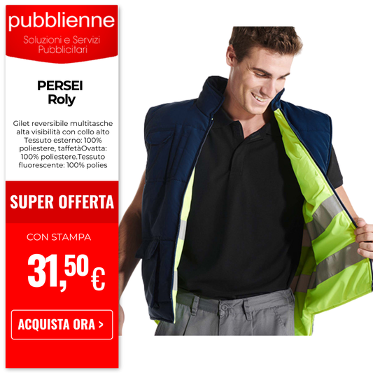 R9313 - Roly Persei Alta Visibilità Unisex personalizzato con logo - Pubblienne