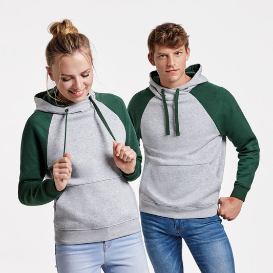 Felpa con cappuccio unisex bicolore Badet personalizzato con logo - Pubblienne