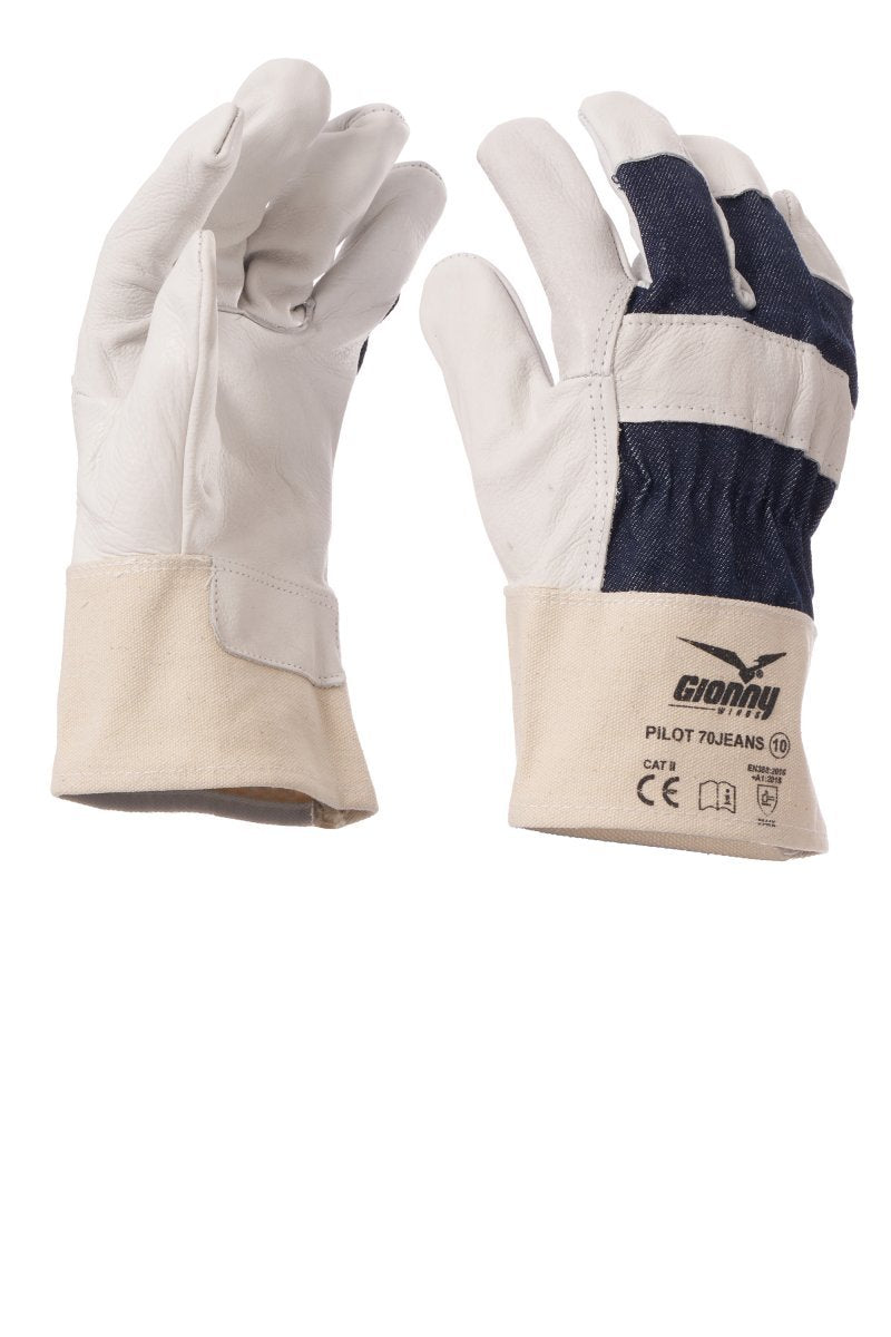 PILOT 70JEANS GUANTO IN FIORE BOVINO CON DORSO PAYPER personalizzato con logo - Pubblienne