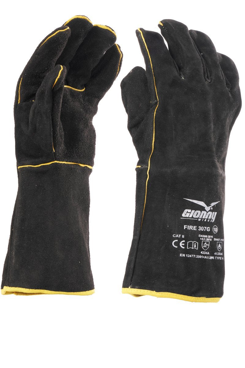 FIRE 307G GUANTO PER SALDATORI INTERAMENTE IN CROSTA BOVINA PAYPER personalizzato con logo - Pubblienne