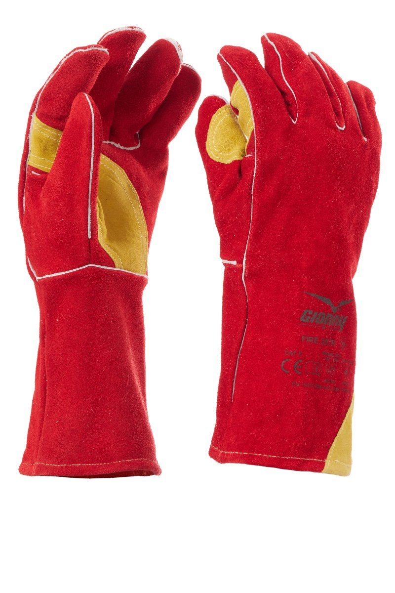 FIRE 307R GUANTO PER SALDATORI INTERAMENTE IN CROSTA BOVINA PAYPER personalizzato con logo - Pubblienne