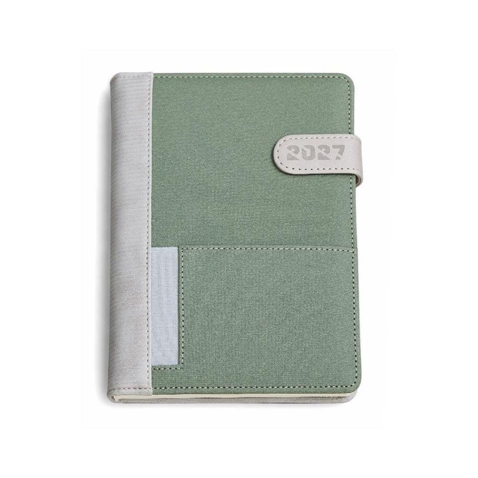 0313 - Agenda Giornaliera in PU Termovirante cm 15x21 Verde - Pubblienne