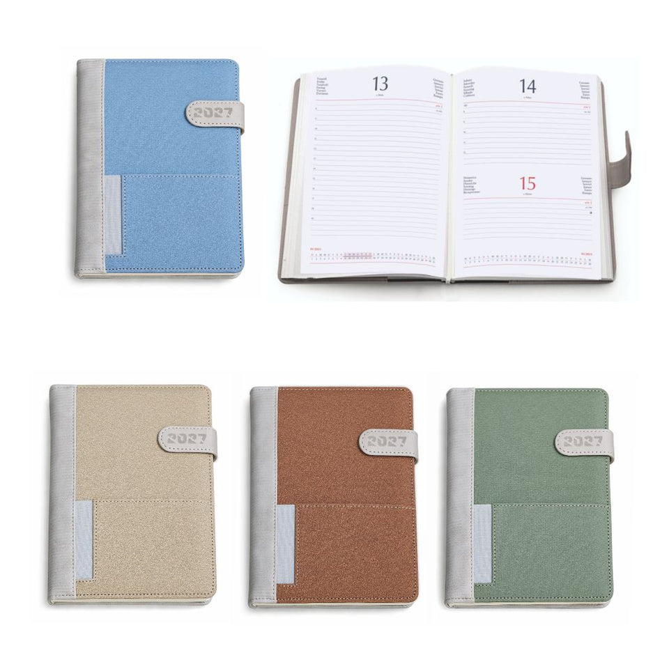 0313 - Agenda Giornaliera in PU Termovirante cm 15x21 personalizzata con logo - Pubblienne