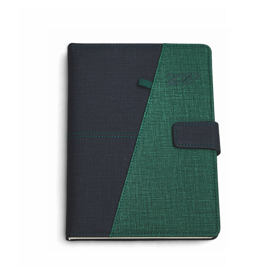 0317 - Agenda Giornaliera in PU Termovirante cm 15x21 Verde - Pubblienne