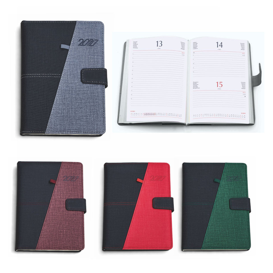 0317 - Agenda Giornaliera in PU Termovirante cm 15x21 personalizzata con logo - Pubblienne
