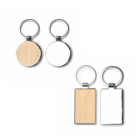 0662 Deny - Portachiavi In Bamboo personalizzato con logo - Pubblienne