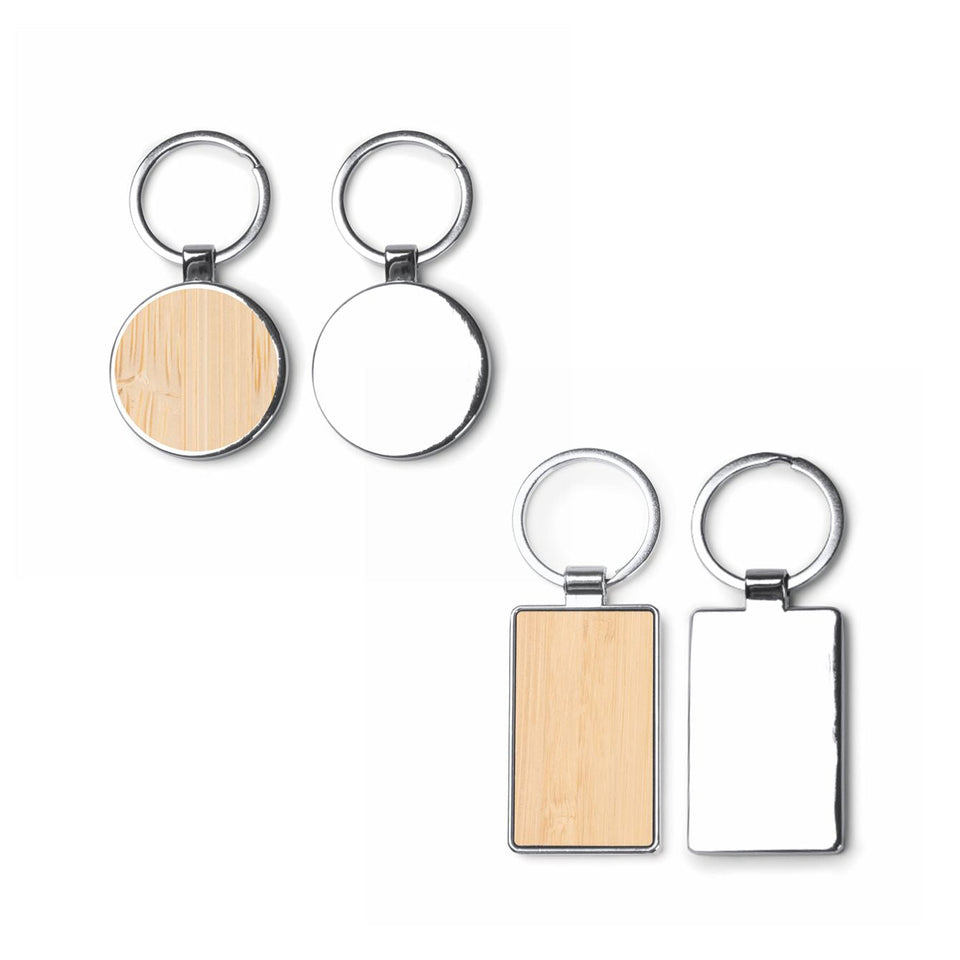 0662 Deny - Portachiavi In Bamboo personalizzato con logo - Pubblienne