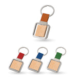 0702 Cuad wood -  Portachiavi girevole personalizzato con logo - Pubblienne