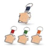 0704 Dom wood - Portachiavi girevole personalizzato con logo - Pubblienne