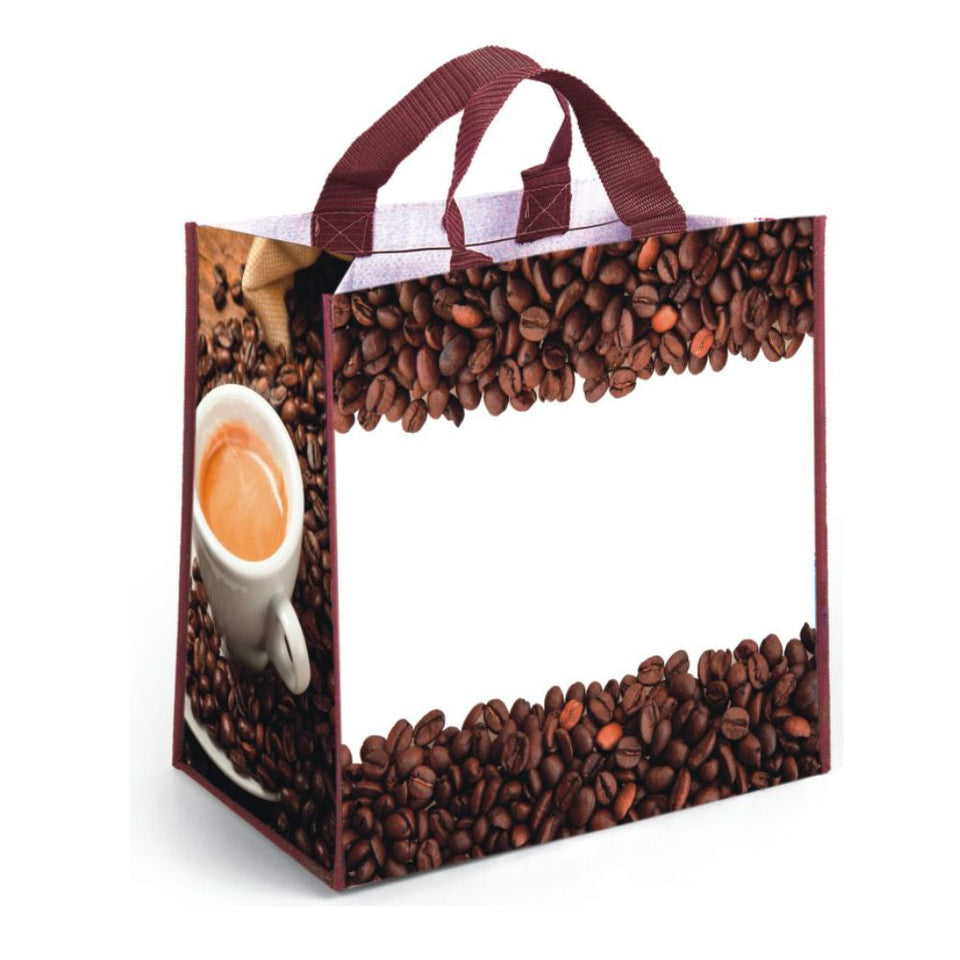 0970 Kafe - Borsa Shopping Caffe Dimensioni cm 35x35x22 personalizzato con logo - Pubblienne
