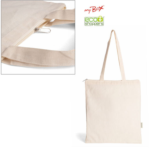 0988 Fiona - Borsa Shopping In Cotone Natural Dimensioni: cm 38x42 personalizzato con logo - Pubblienne