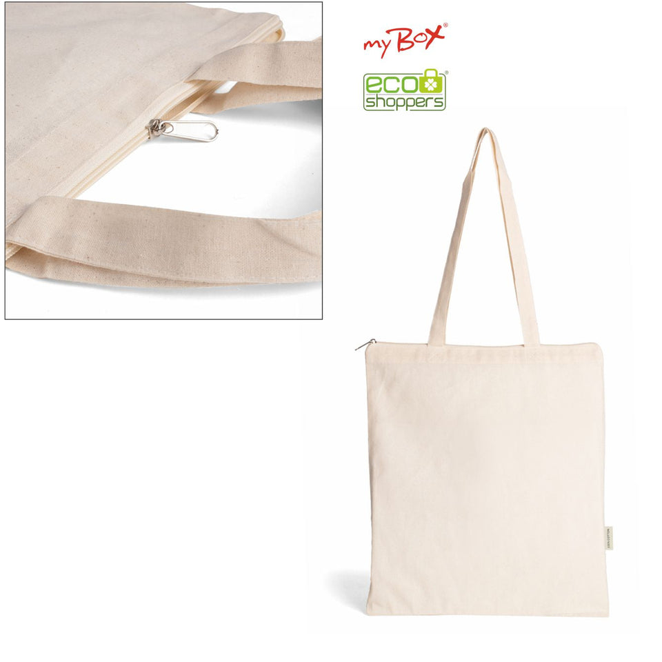 0988 Fiona - Borsa Shopping In Cotone Natural Dimensioni: cm 38x42 personalizzato con logo - Pubblienne
