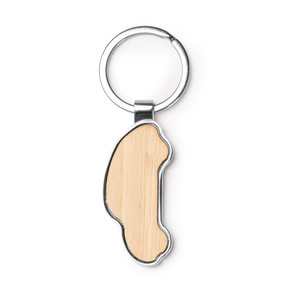 0664 Cary - Portachiavi In Bamboo personalizzato con logo - Pubblienne