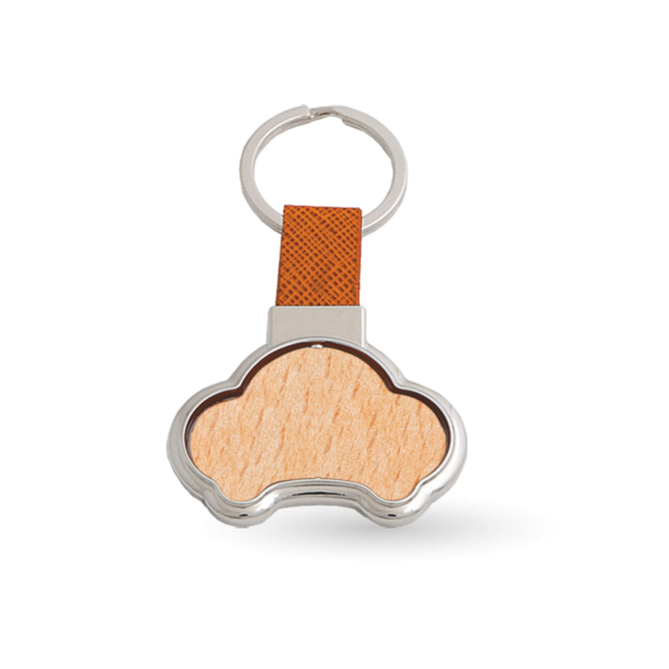 0703 Bob wood - Portachiavi girevole personalizzato con logo - Pubblienne