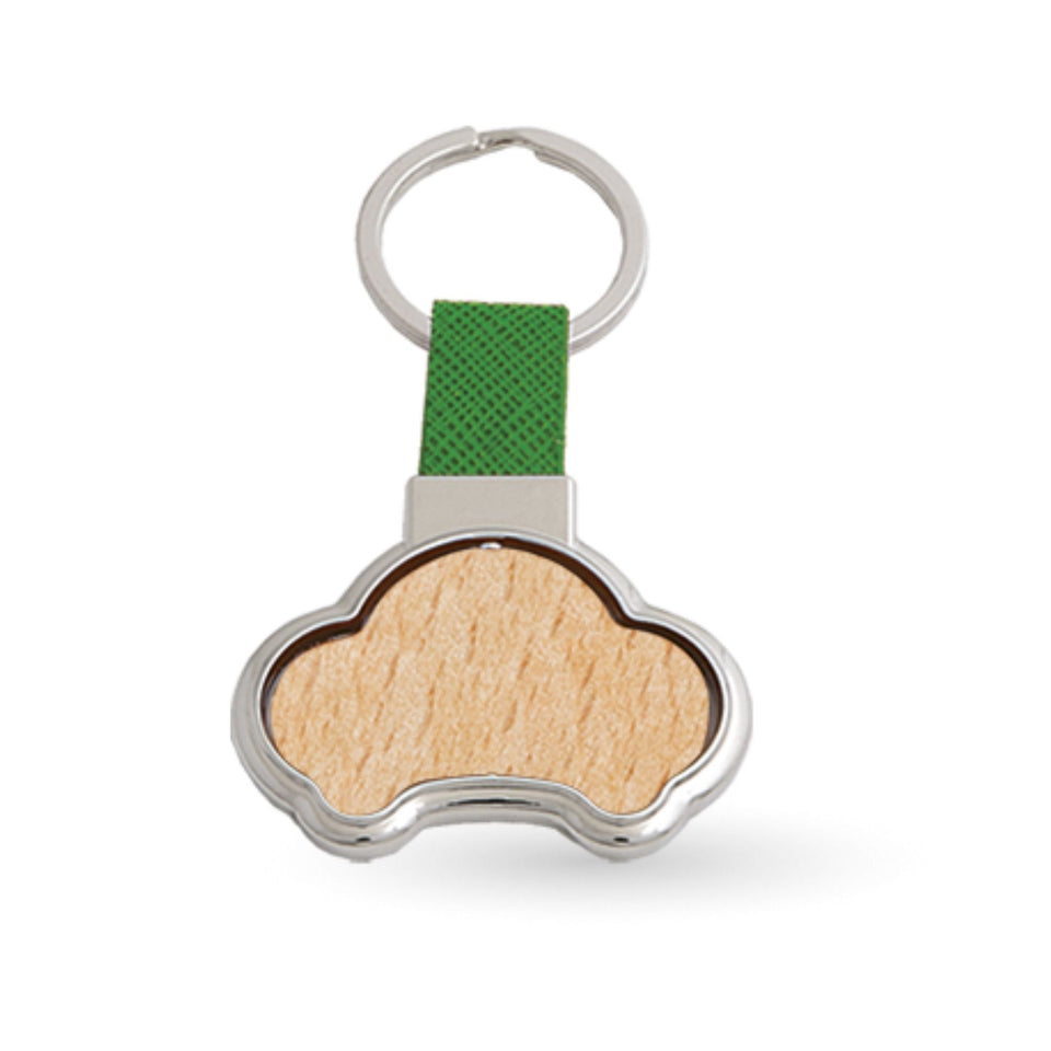 0703 Bob wood - Portachiavi girevole personalizzato con logo - Pubblienne
