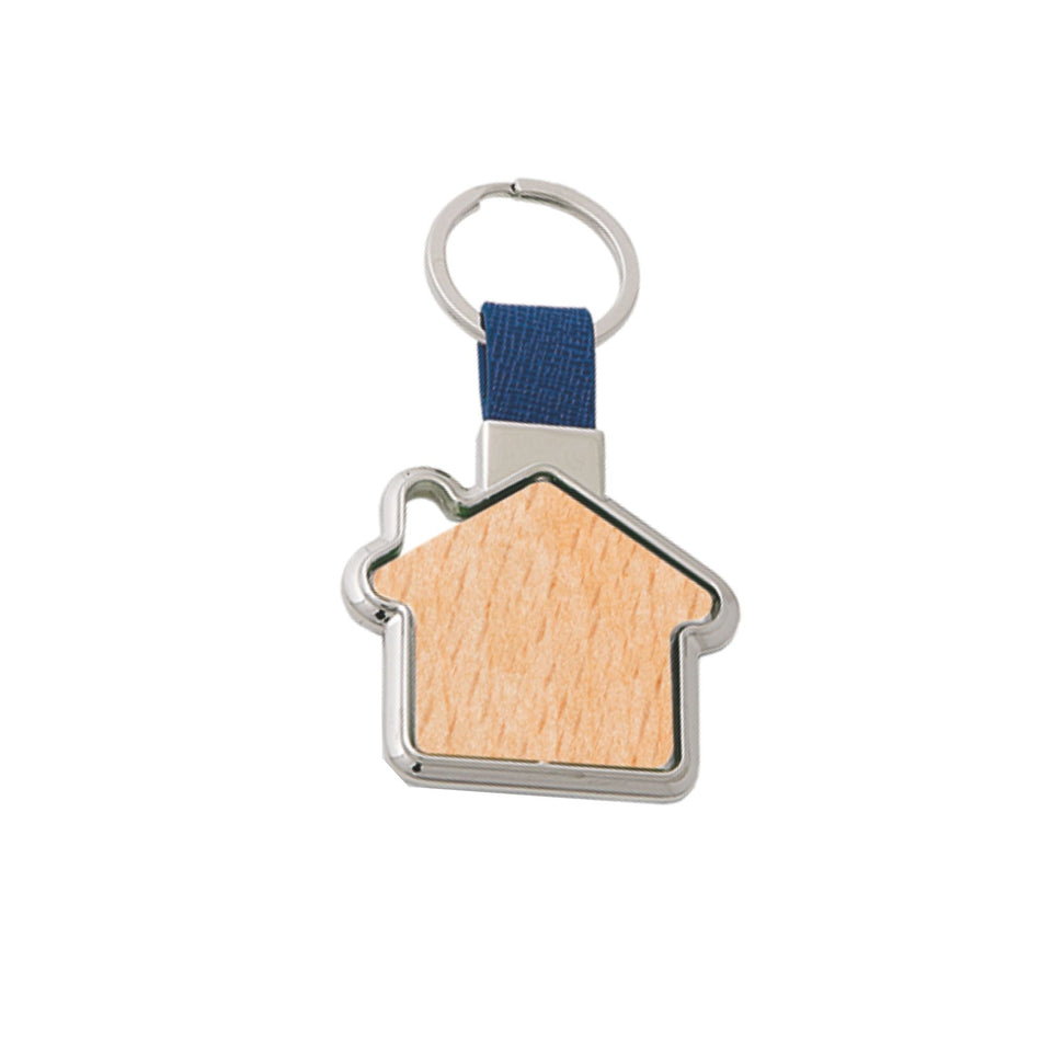 0704 Dom wood - Portachiavi girevole personalizzato con logo - Pubblienne