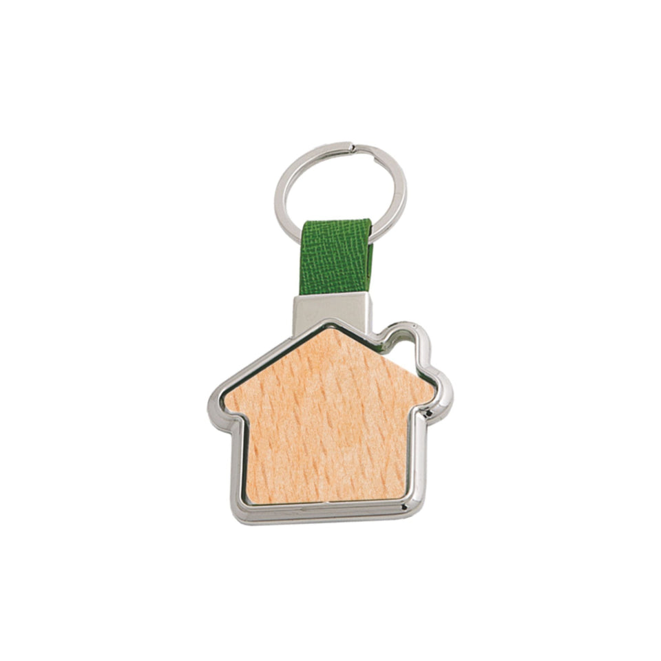 0704 Dom wood - Portachiavi girevole personalizzato con logo - Pubblienne