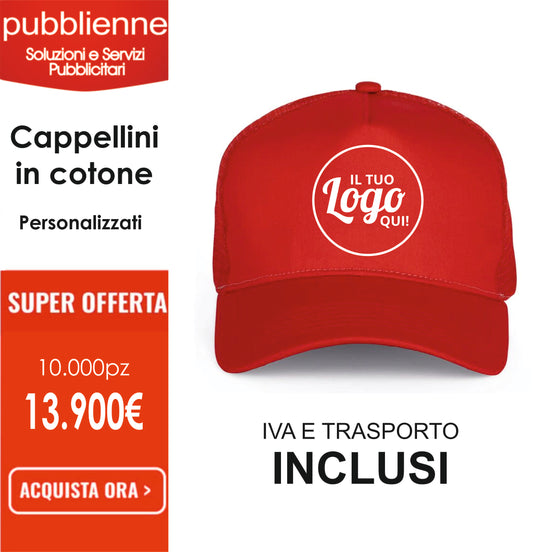 10.000 Cappellini PROMO personalizzato con logo - Pubblienne