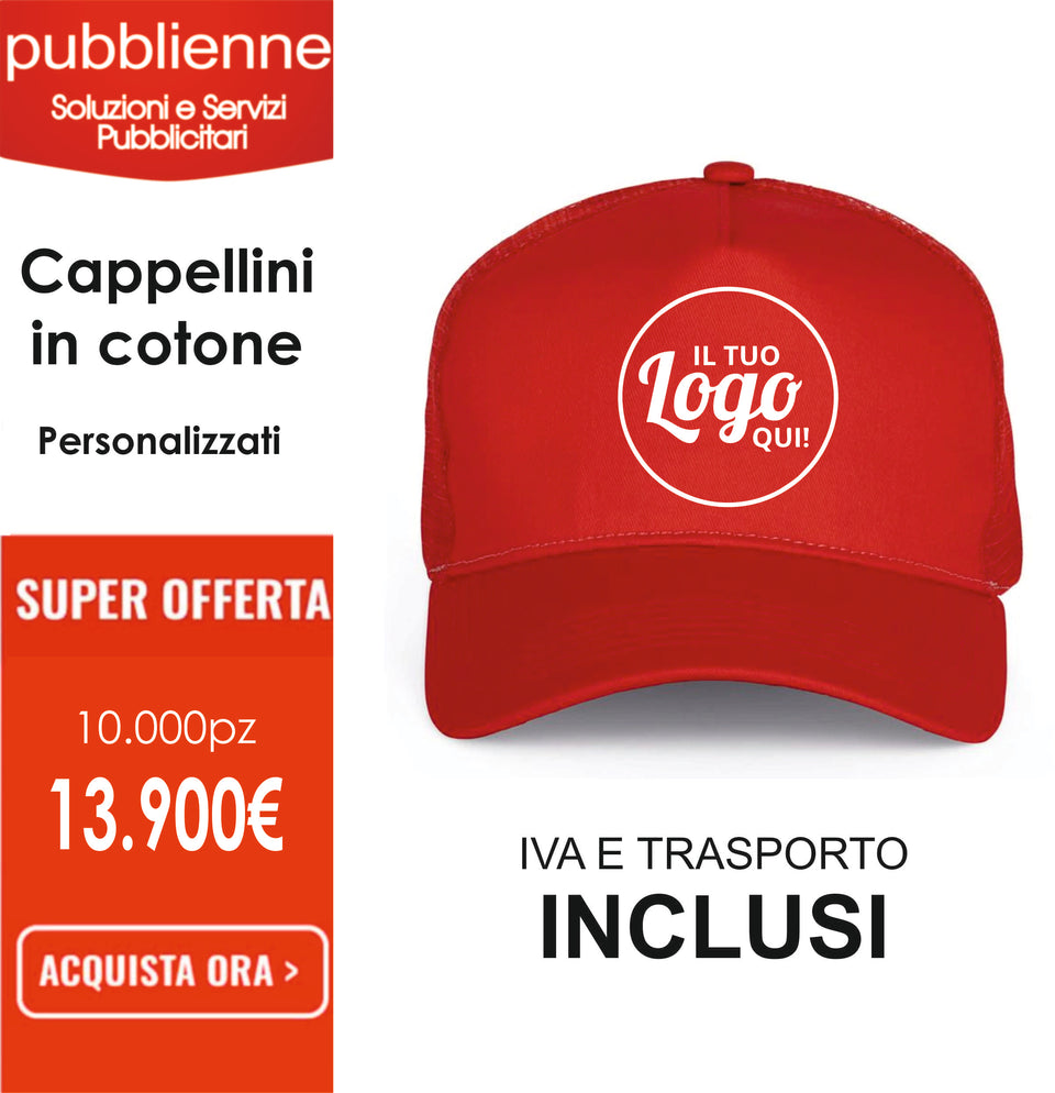 10.000 Cappellini PROMO personalizzato con logo - Pubblienne