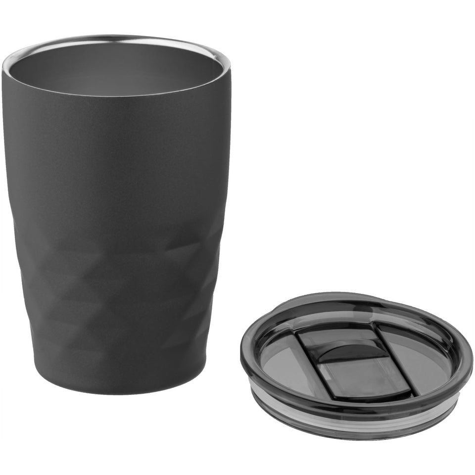 Bicchiere termico con isolamento sottovuoto Geo da 350 ml personalizzato con logo - Pubblienne