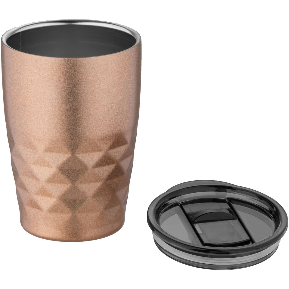 Bicchiere termico con isolamento sottovuoto Geo da 350 ml personalizzato con logo - Pubblienne