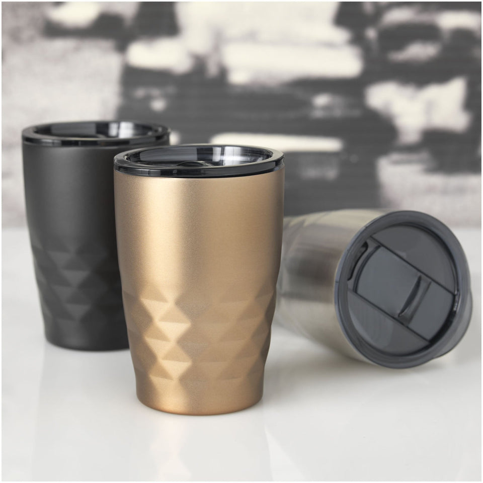 Bicchiere termico con isolamento sottovuoto Geo da 350 ml personalizzato con logo - Pubblienne