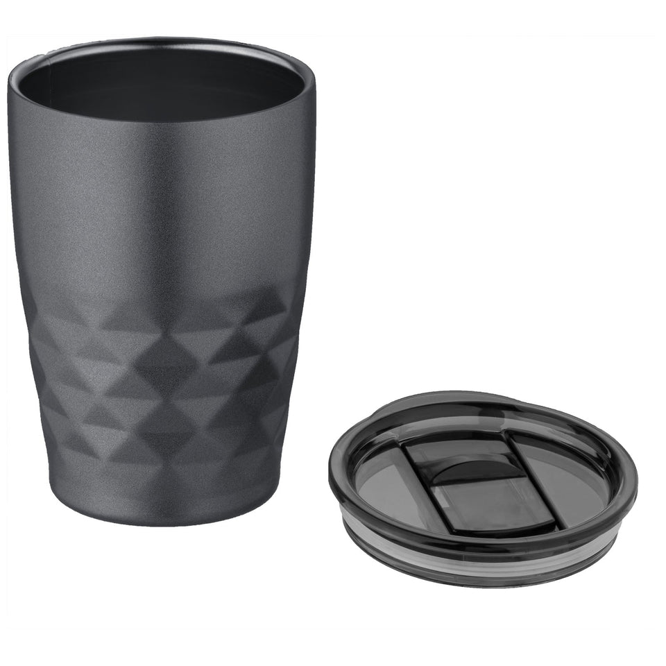Bicchiere termico con isolamento sottovuoto Geo da 350 ml personalizzato con logo - Pubblienne