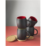 Tazza in ceramica Heart con coperchio in legno da 400 ml personalizzato con logo - Pubblienne