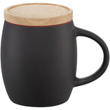 Tazza in ceramica Heart con coperchio in legno da 400 ml personalizzato con logo - Pubblienne