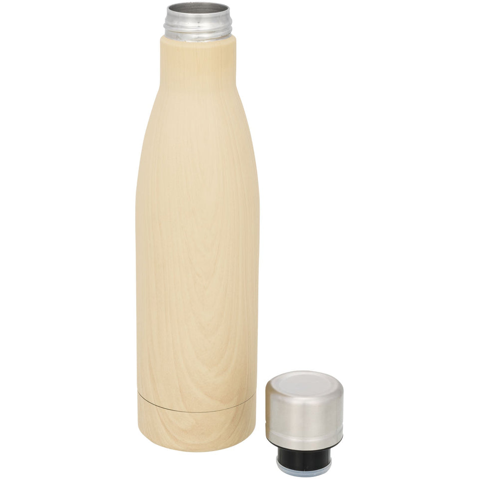 Borraccia termica con isolamento sottovuoto in rame effetto legno da 500 ml Vasa personalizzato con logo - Pubblienne