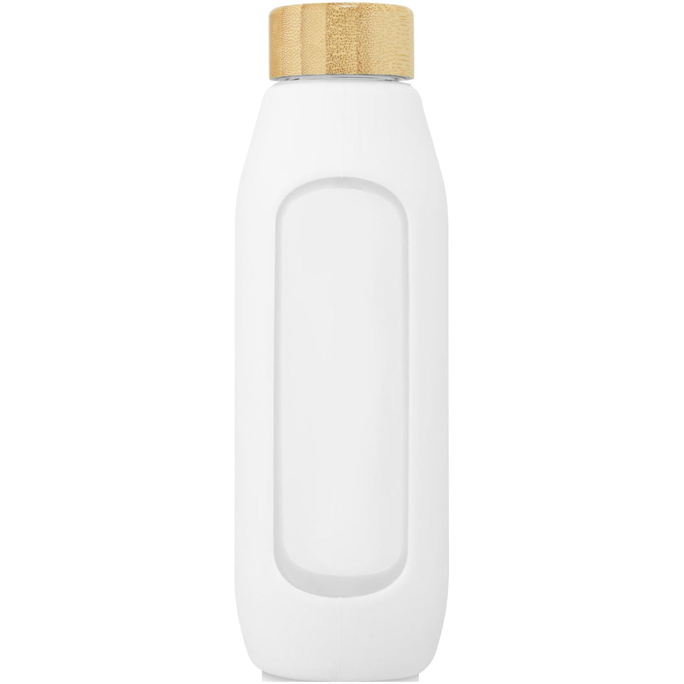 Borraccia in vetro borosilicato da 600 ml con impugnatura in silicone Tidan personalizzato con logo - Pubblienne