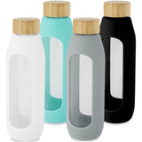 Borraccia in vetro borosilicato da 600 ml con impugnatura in silicone Tidan personalizzato con logo - Pubblienne