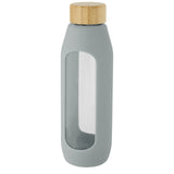 Borraccia in vetro borosilicato da 600 ml con impugnatura in silicone Tidan personalizzato con logo - Pubblienne