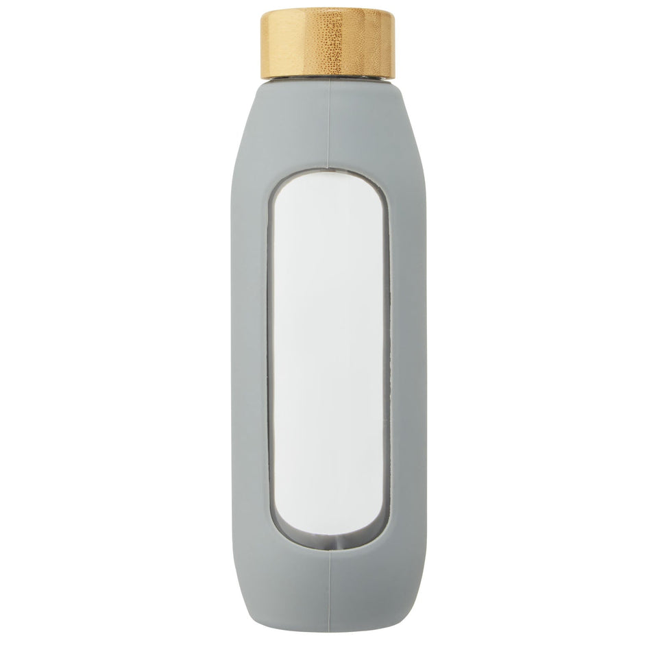 Borraccia in vetro borosilicato da 600 ml con impugnatura in silicone Tidan personalizzato con logo - Pubblienne