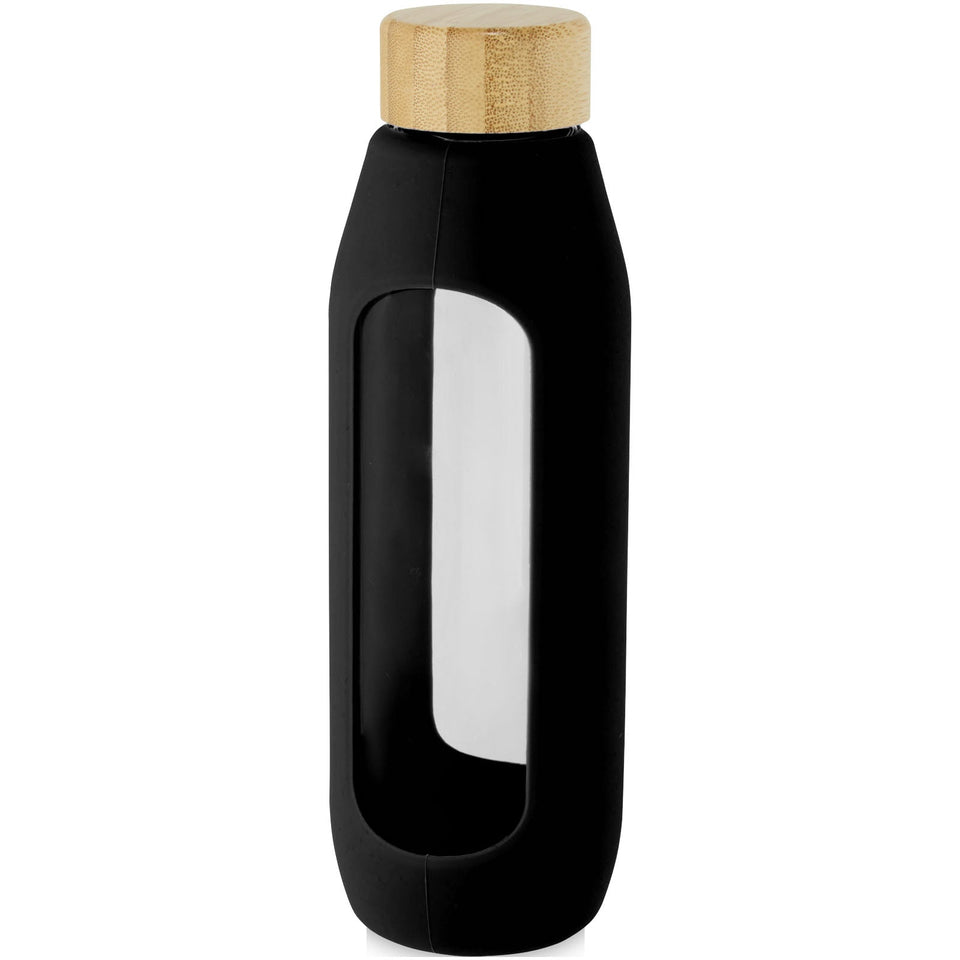 Borraccia in vetro borosilicato da 600 ml con impugnatura in silicone Tidan personalizzato con logo - Pubblienne