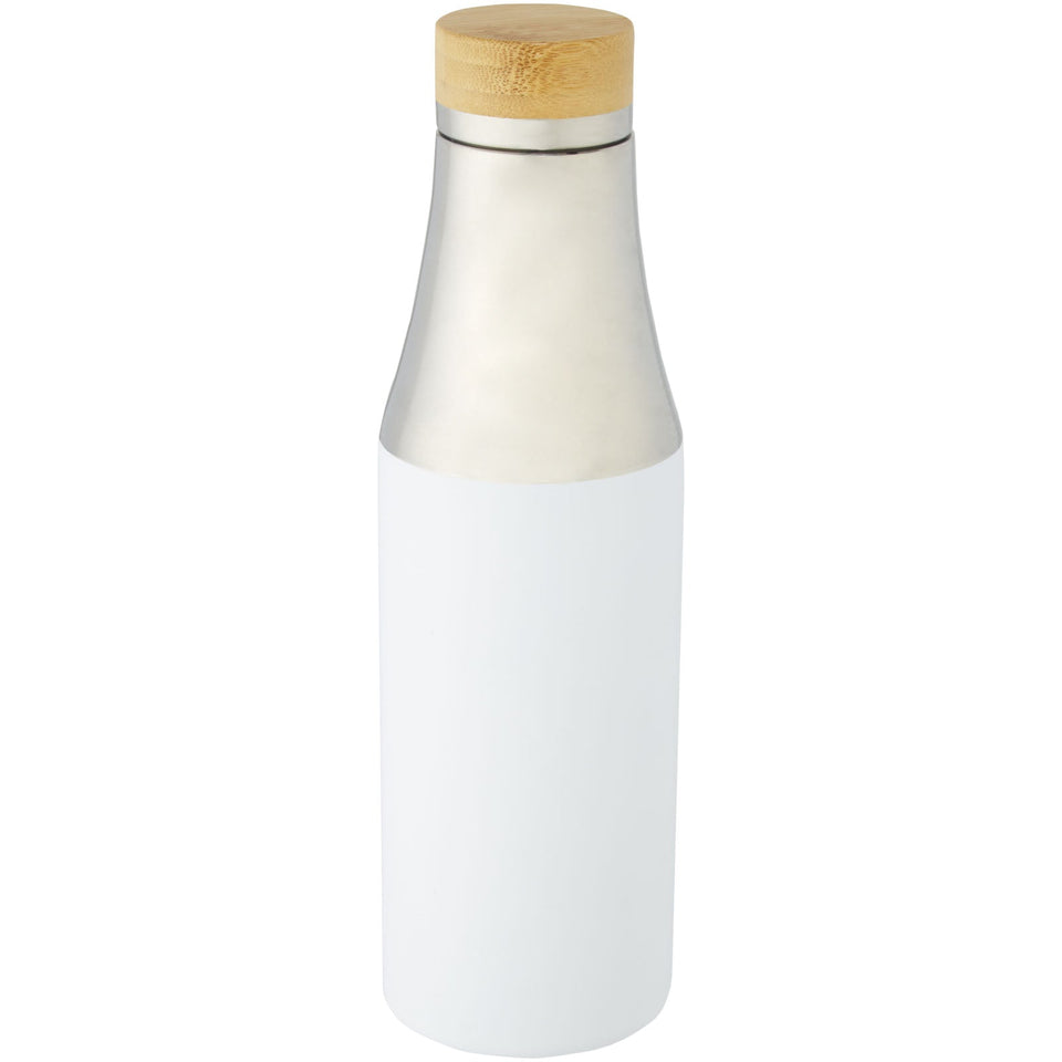 Borraccia termica in acciaio inossidabile con isolamento sottovuoto in rame e coperchio in bambù da 540 ml Hulan personalizzato con logo - Pubblienne