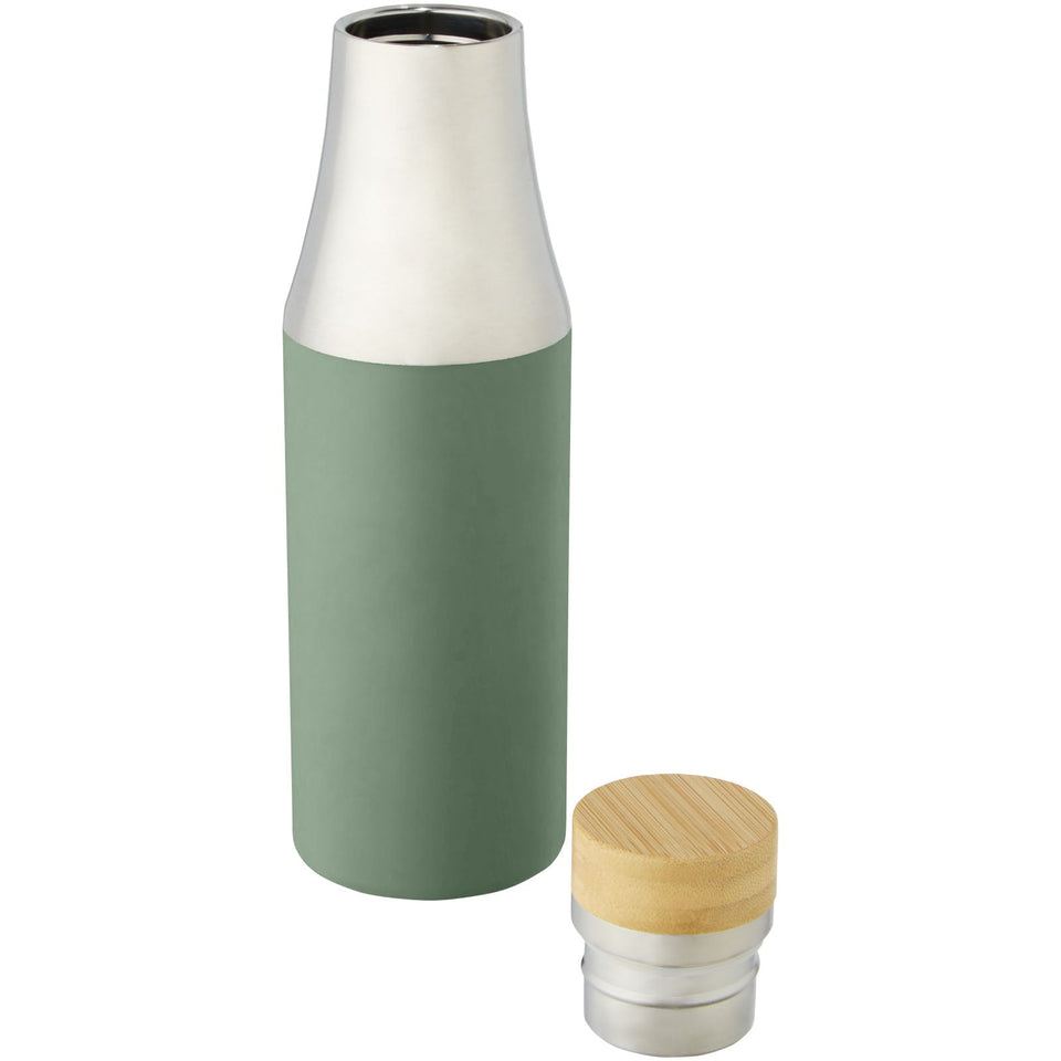 Borraccia termica in acciaio inossidabile con isolamento sottovuoto in rame e coperchio in bambù da 540 ml Hulan personalizzato con logo - Pubblienne