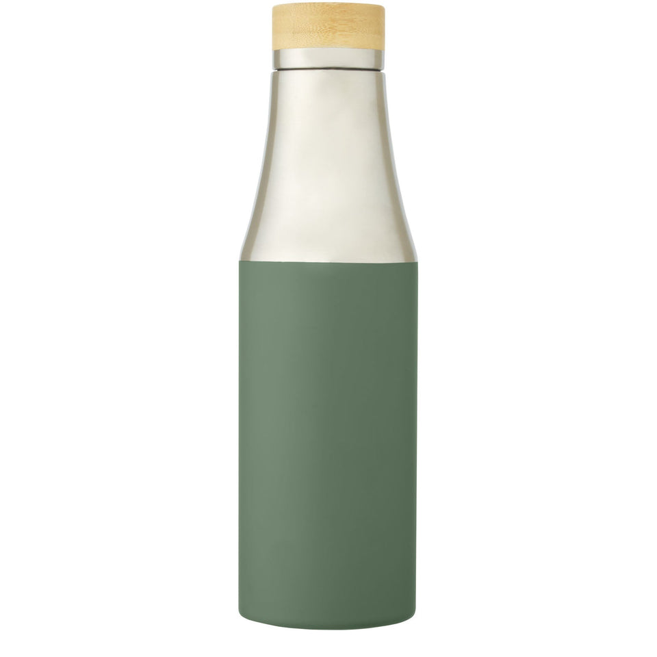 Borraccia termica in acciaio inossidabile con isolamento sottovuoto in rame e coperchio in bambù da 540 ml Hulan personalizzato con logo - Pubblienne