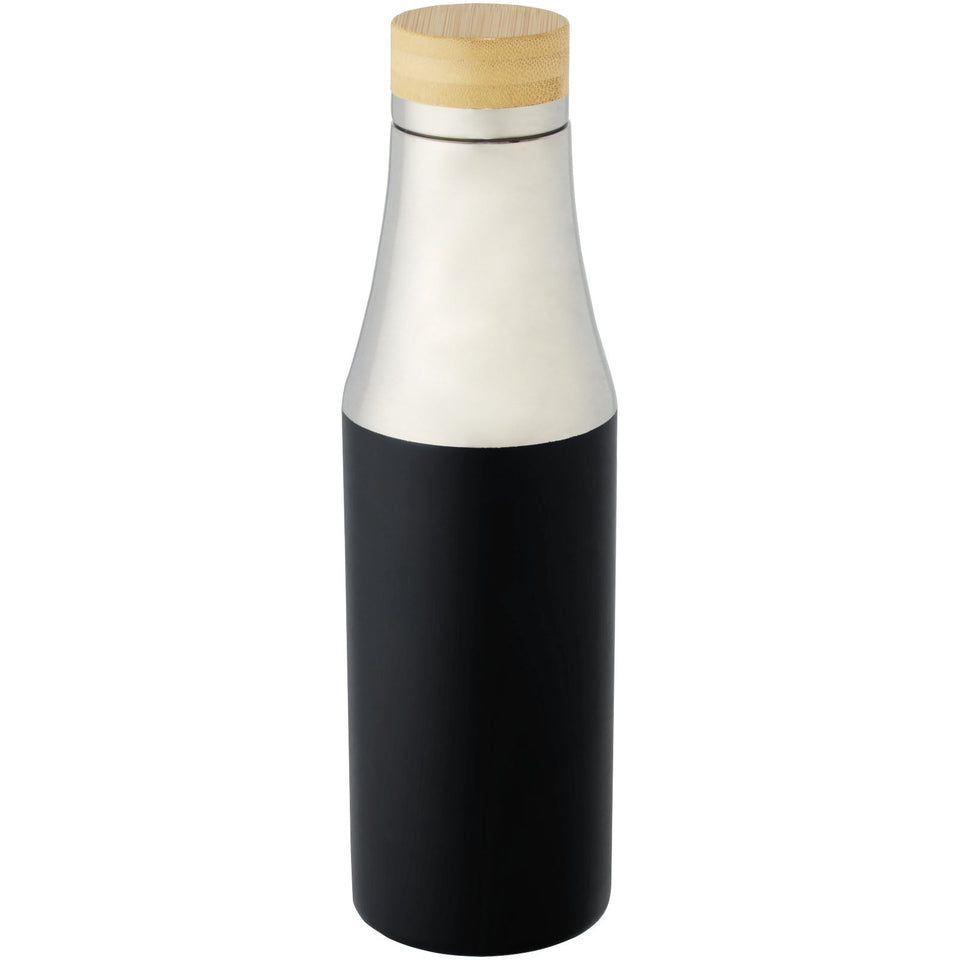 Borraccia termica in acciaio inossidabile con isolamento sottovuoto in rame e coperchio in bambù da 540 ml Hulan personalizzato con logo - Pubblienne