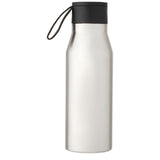 Borraccia in acciaio inossidabile da 500 ml con isolamento sottovuoto in rame, coperchio e cinturino in finta pelle Ljungan personalizzato con logo - Pubblienne