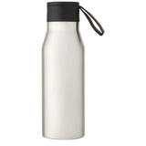 Borraccia in acciaio inossidabile da 500 ml con isolamento sottovuoto in rame, coperchio e cinturino in finta pelle Ljungan personalizzato con logo - Pubblienne