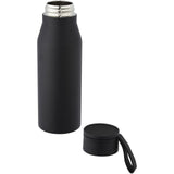 Borraccia in acciaio inossidabile da 500 ml con isolamento sottovuoto in rame, coperchio e cinturino in finta pelle Ljungan personalizzato con logo - Pubblienne