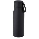 Borraccia in acciaio inossidabile da 500 ml con isolamento sottovuoto in rame, coperchio e cinturino in finta pelle Ljungan personalizzato con logo - Pubblienne