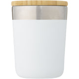 Bicchiere termico in acciaio inossidabile con isolamento sottovuoto in rame e coperchio in bambù da 330 ml Lagan personalizzato con logo - Pubblienne