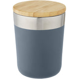 Bicchiere termico in acciaio inossidabile con isolamento sottovuoto in rame e coperchio in bambù da 330 ml Lagan personalizzato con logo - Pubblienne