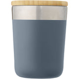 Bicchiere termico in acciaio inossidabile con isolamento sottovuoto in rame e coperchio in bambù da 330 ml Lagan personalizzato con logo - Pubblienne
