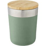 Bicchiere termico in acciaio inossidabile con isolamento sottovuoto in rame e coperchio in bambù da 330 ml Lagan personalizzato con logo - Pubblienne