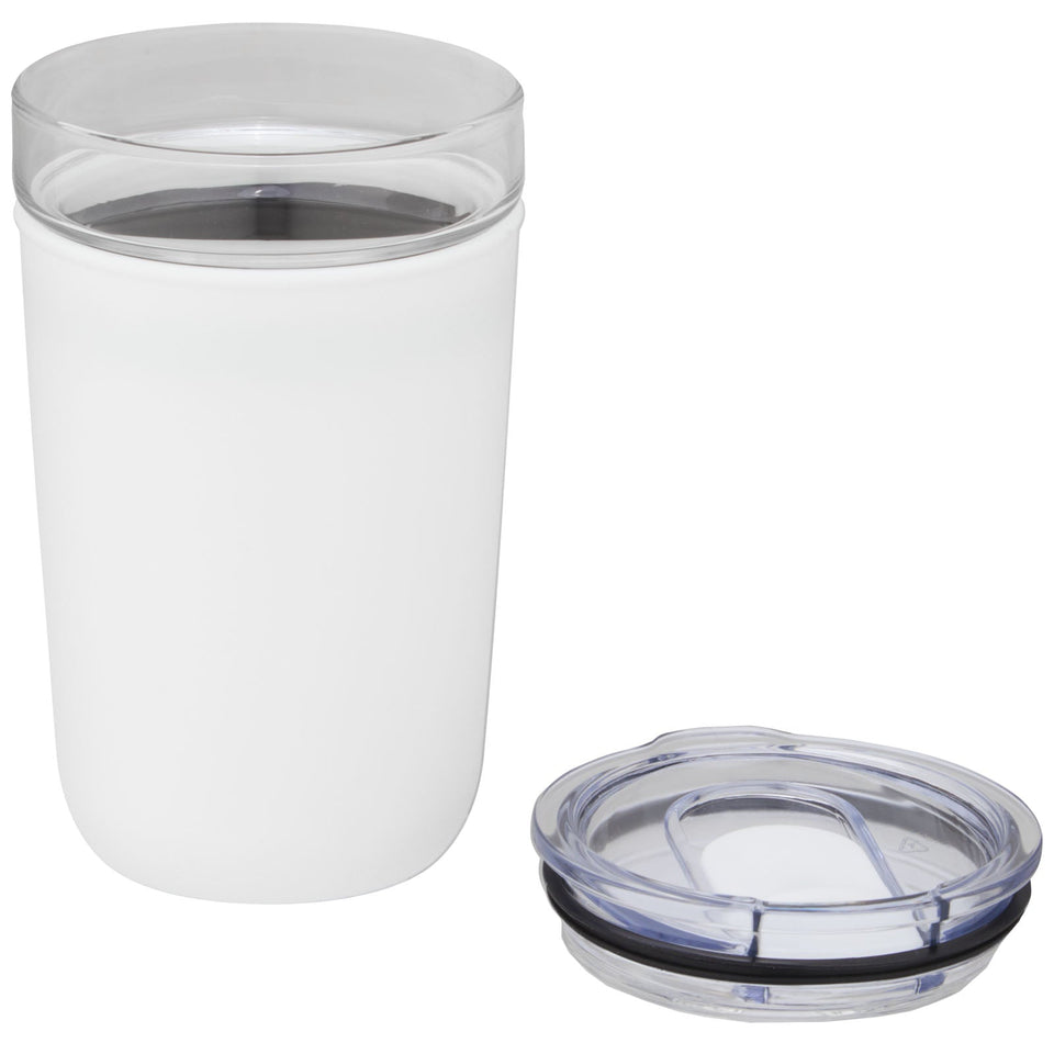 Bicchiere Bello da 420 ml in vetro con parete esterna in plastica riciclata personalizzato con logo - Pubblienne