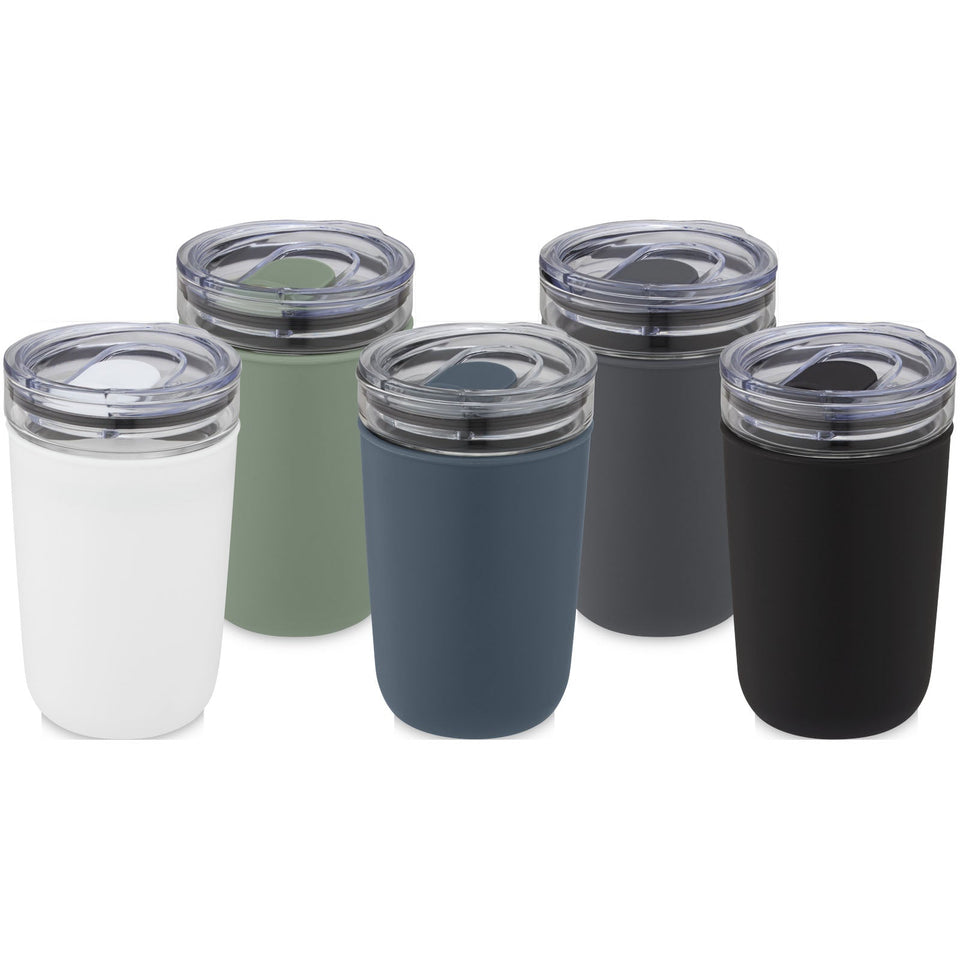 Bicchiere Bello da 420 ml in vetro con parete esterna in plastica riciclata personalizzato con logo - Pubblienne